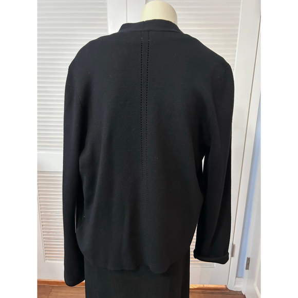 Cyrus Open Front Cardigan Sweater XL Black Shawl Collar Perforated NWT - Picture 4 of 10